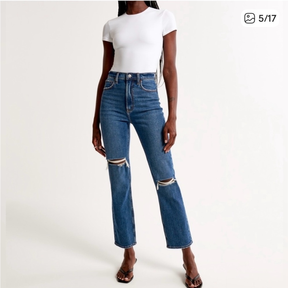 Abercrombie ultra HR ankle straight jeans NWT